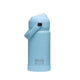 Acqua Flip Sip & Go! Double Wall Insulated Stainless Steel Water Bottle Seafoam Blue 12 oz