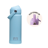 Acqua Flip Sip & Go! Double Wall Insulated Stainless Steel Water Bottle Seafoam Blue 18 oz