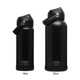 Acqua Flip Sip & Go! Double Wall Insulated Stainless Steel Water Bottle Charcoal Black 32 oz