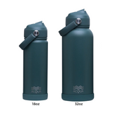 Acqua Flip Sip & Go! Double Wall Insulated Stainless Steel Water Bottle Seaweed Green 32 oz