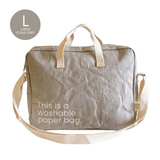 NEW! New Earth Washable Laptop Paper Bag - Large - Stone Grey