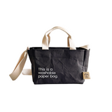 New Earth Washable Paper Bag- Mini Sling - Charcoal