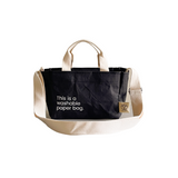 New Earth Washable Paper Bag- Mini Sling - Charcoal
