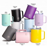 Acqua Stainless Steel Mug with Handle, 375ml Double-Wall Vacuum Insulated with Lid