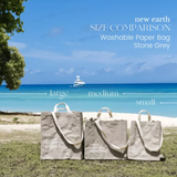 New Earth EcoCraft Washable Paper Bag - Medium - Stone Grey