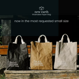 New Earth EcoCraft Washable Paper Bag - Small - Charcoal