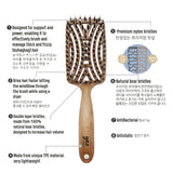 Yao Strong Boar Bristle Brush (For Thick Hair Type Shiny/Vibrant Less Dry Hair)