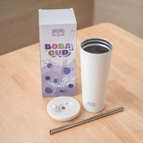 ACQUA BOBA CUP 2.0 STAINLESS STEEL REUSABLE ECO-TRAVEL INSULATED TUMBLER (590 ML)