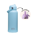 Acqua Flip Sip & Go! Double Wall Insulated Stainless Steel Water Bottle Seafoam Blue 32 oz