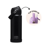 Acqua Flip Sip & Go! Double Wall Insulated Stainless Steel Water Bottle Charcoal Black 18 oz