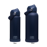 Acqua Flip Sip & Go! Double Wall Insulated Stainless Steel Water Bottle Deep Ocean Blue 32 oz