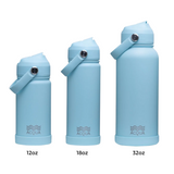 Acqua Flip Sip & Go! Double Wall Insulated Stainless Steel Water Bottle Seafoam Blue 18 oz