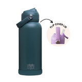 Acqua Flip Sip & Go! Double Wall Insulated Stainless Steel Water Bottle Seaweed Green 32 oz