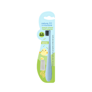 Nature to Nurture Wheat Straw Bamboo Charcoal Toothbrush with cover, 1-3 years old