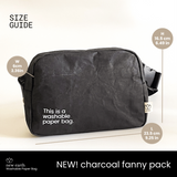 NEW! New Earth Fanny Pack Washable Paper Bag - Charcoal Black