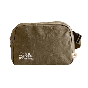 NEW! New Earth Fanny Pack Washable Paper Bag -Olive