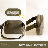 NEW! New Earth Fanny Pack Washable Paper Bag -Olive