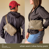 NEW! New Earth Fanny Pack Washable Paper Bag -Olive