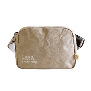 NEW! New Earth Fanny Pack Washable Paper Bag - Stone Grey