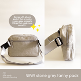 NEW! New Earth Fanny Pack Washable Paper Bag - Stone Grey