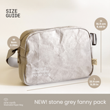 NEW! New Earth Fanny Pack Washable Paper Bag - Stone Grey