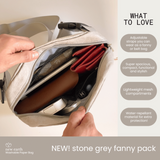 NEW! New Earth Fanny Pack Washable Paper Bag - Stone Grey