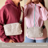 NEW! New Earth Fanny Pack Washable Paper Bag - Stone Grey