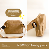 NEW! New Earth Fanny Pack Washable Paper Bag - Tan