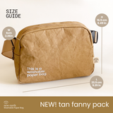 NEW! New Earth Fanny Pack Washable Paper Bag - Tan