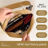 NEW! New Earth Fanny Pack Washable Paper Bag - Tan