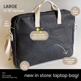 NEW! New Earth Washable Laptop Paper Bag - Large - Charcoal