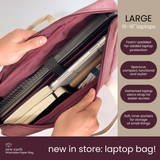 NEW! New Earth Washable Laptop Paper Bag - Large - Merlot