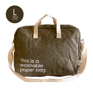 NEW! New Earth Washable Laptop Paper Bag - Large - Olive