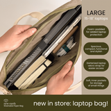 NEW! New Earth Washable Laptop Paper Bag - Large - Olive