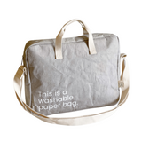 NEW! New Earth Washable Laptop Paper Bag - Large - Stone Grey