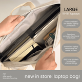 NEW! New Earth Washable Laptop Paper Bag - Large - Stone Grey