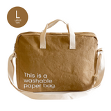 NEW! New Earth Washable Laptop Paper Bag - Large - Tan