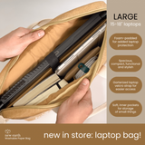 NEW! New Earth Washable Laptop Paper Bag - Large - Tan