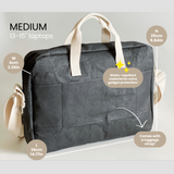 NEW! New Earth Washable Laptop Paper Bag - Medium - Charcoal