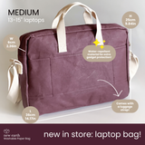 NEW! New Earth Washable Laptop Paper Bag - Medium - Merlot