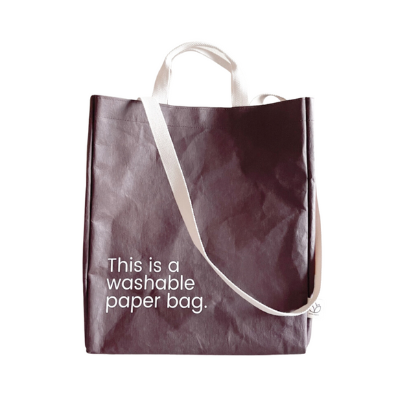 [NOW AVAILABLE] New Earth EcoCraft Washable Paper Bag - Large - Merlot