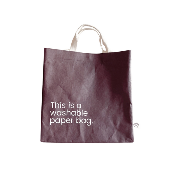 [NOW AVAILABLE] New Earth EcoCraft Washable Paper Bag - Medium - Merlot