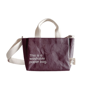 [NOW AVAILABLE] New Earth Washable Paper Bag - Mini Sling - Merlot