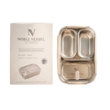 Noble Vessel Premium Lunch Box - Stainless and Leak-Proof | Nourish Trio (Off White)