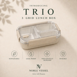 Noble Vessel Premium Lunch Box - Stainless and Leak-Proof | Nourish Trio (Off White)