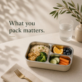 Noble Vessel Premium Lunch Box - Stainless and Leak-Proof | Nourish Trio (Off White)