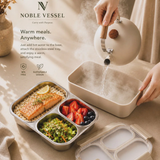 Noble Vessel Premium Lunch Box - Stainless and Leak-Proof | Nourish Trio (Off White)