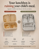 Noble Vessel Premium Lunch Box - Stainless and Leak-Proof | Nourish Quad (Off White)