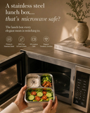 Noble Vessel Premium Lunch Box - Stainless and Leak-Proof | Nourish Quad (Off White)