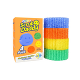 Scrub Daddy Colors - Color Code Cleaning, FlexTexture, Soft in Warm Water, Firm in Cold - 4ct Set